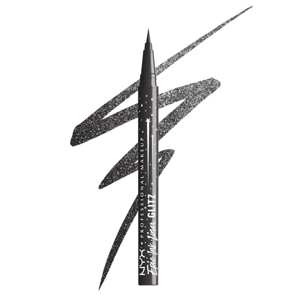 imageNYX PROFESSIONAL MAKEUP Epic Ink Glitz Liner Waterproof Metallic Liquid Eyeliner with Vegan Formula  Graphite Glitz Shimmer Graphite Black06 Graphite Glitz