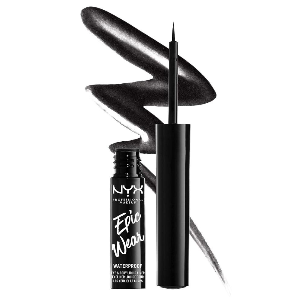 imageNYX PROFESSIONAL MAKEUP Epic Wear Metallic Liquid Liner LongLasting Waterproof Eyeliner  Black MetalBlack Metal