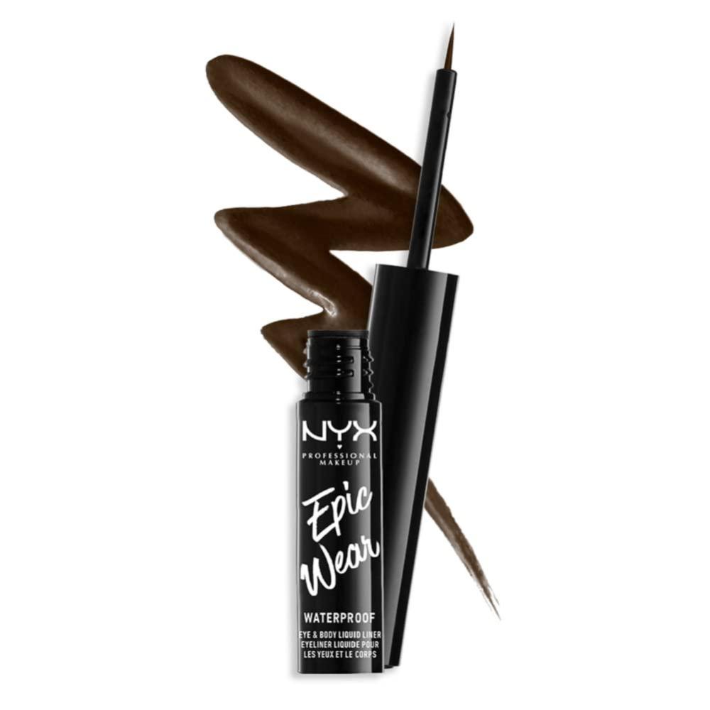 imageNYX PROFESSIONAL MAKEUP Epic Wear Metallic Liquid Liner LongLasting Waterproof Eyeliner  Black MetalBrown