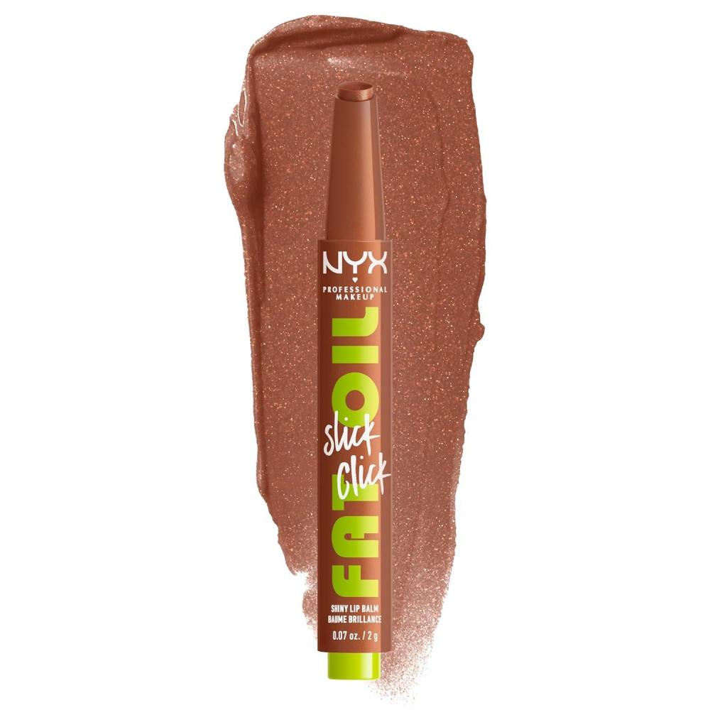 imageNYX PROFESSIONAL MAKEUP Fat Oil Slick Click Lightweight Buildable Pigmented Vegan Lip Balm  No Filter Needed17 FEEDWORTHY