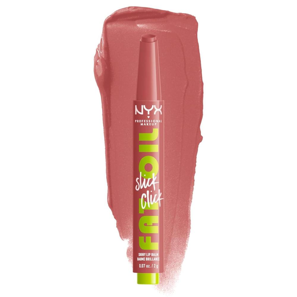 imageNYX PROFESSIONAL MAKEUP Fat Oil Slick Click Lightweight Buildable Pigmented Vegan Lip Balm  No Filter Needed19 CAPTION THIS