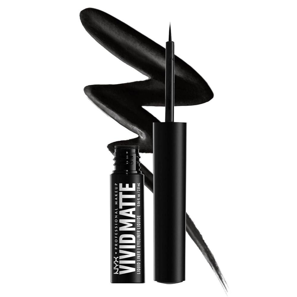 imageNYX PROFESSIONAL MAKEUP Vivid Matte Liquid Liner SmearResistant Eyeliner with Precise Tip  Black01 Black