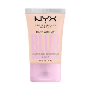 imageNYX PROFESSIONAL MAKEUP Bare With Me Blur Skin Tint Foundation Make Up with Matcha Glycerin ampamp Niacinamide  Golden01 Pale