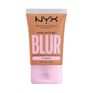 imageNYX PROFESSIONAL MAKEUP Bare With Me Blur Skin Tint Foundation Make Up with Matcha Glycerin ampamp Niacinamide  Golden10 Medium