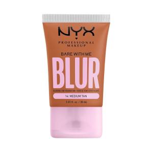 imageNYX PROFESSIONAL MAKEUP Bare With Me Blur Skin Tint Foundation Make Up with Matcha Glycerin ampamp Niacinamide  Golden14 Medium Tan