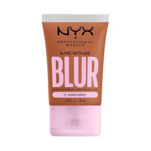 imageNYX PROFESSIONAL MAKEUP Bare With Me Blur Skin Tint Foundation Make Up with Matcha Glycerin ampamp Niacinamide  Golden15 Warm Honey