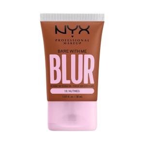 imageNYX PROFESSIONAL MAKEUP Bare With Me Blur Skin Tint Foundation Make Up with Matcha Glycerin ampamp Niacinamide  Golden18 Nutmeg