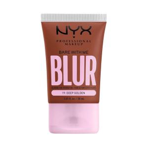 imageNYX PROFESSIONAL MAKEUP Bare With Me Blur Skin Tint Foundation Make Up with Matcha Glycerin ampamp Niacinamide  Golden19 Deep Golden