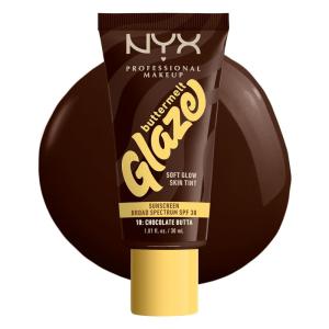 imageNYX PROFESSIONAL MAKEUP Buttermelt Glaze Soft Glow Skin Tint  SPF 30 Up To 12HR Wear 03 Cashew Butta10 Chocolate Butta