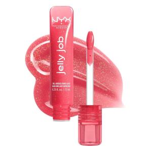 imageNYX PROFESSIONAL MAKEUP Jelly Job Lip Gloss Lip Tint Gloss with FullBodied Smoothing and HyperGlossy Shine  Jelly Squeeze Peach Pearl Shimmer08 Jelly KissD Shimmer