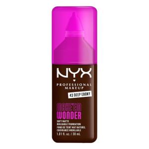 imageNYX PROFESSIONAL MAKEUP Make Em Wonder Liquid Foundation 24HR Foundation Makeup With A Soft Matte Finish Buildable Full Coverage  08 Vanilla43 Deep Ebony